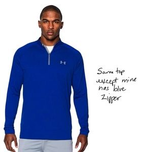 UNDER ARMOUR ROYAL BLUE LOOSE FIT HEAT GEAR QUARTER ZIP PULLOVER TOP